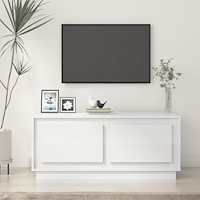 vidaXL Soffbord vit högglans 102x50x44 cm konstruerat trä