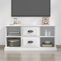 vidaXL Tv-bänk vit 99,5x35,5x48 cm konstruerat trä