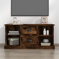 vidaXL Tv-bänk rökfärgad ek 99,5x35,5x48 cm konstruerat trä
