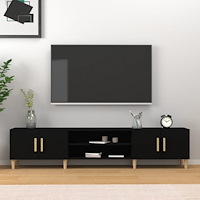 vidaXL TV-skåp svart 180x31,5x40 cm konstruerat trä