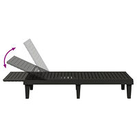 vidaXL Solsäng svart 155x58x83 cm polypropylen