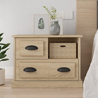 vidaXL Sängbord sonoma-ek 60x39x45 cm
