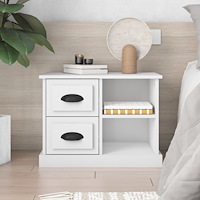 vidaXL Sängbord vit 60x35,5x45 cm