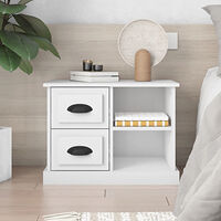vidaXL Sängbord vit 60x35,5x45 cm