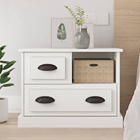 vidaXL Sängbord vit 60x39x45 cm