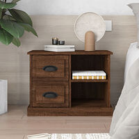 vidaXL Sängbord brun ek 60x35,5x45 cm