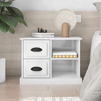 vidaXL Sängbord vit högglans 60x35,5x45 cm