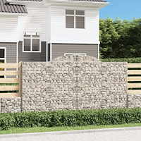 vidaXL Gabioner bågformade 9 st 300x50x160/180 cm galvaniserat järn