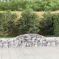 vidaXL Gabioner bågformad 2 st 300x30x40/60 cm galvaniserat järn