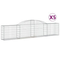 vidaXL Gabioner bågformade 5 st 300x30x60/80 cm galvaniserat järn