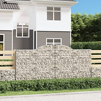 vidaXL Gabioner bågformade 7 st 300x30x140/160 cm galvaniserat järn
