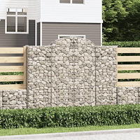 vidaXL Gabioner bågformade 6 st 200x50x160/180 cm galvaniserat järn