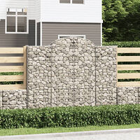 vidaXL Gabioner bågformade 6 st 200x50x160/180 cm galvaniserat järn