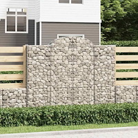 vidaXL Gabioner bågformade 15 st 200x50x160/180 cm galvaniserat järn