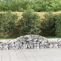 vidaXL Gabioner bågformade 10 st 300x50x40/60 cm galvaniserat järn