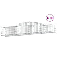 vidaXL Gabioner bågformade 10 st 300x50x40/60 cm galvaniserat järn