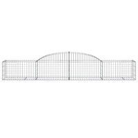 vidaXL Gabioner bågformade 10 st 300x50x40/60 cm galvaniserat järn