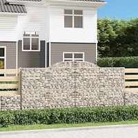 vidaXL Gabioner bågformade 2 st 300x50x140/160 cm galvaniserat järn