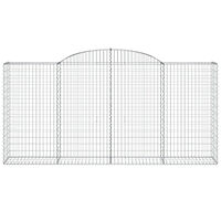 vidaXL Gabioner bågformade 5 st 300x50x140/160 cm galvaniserat järn
