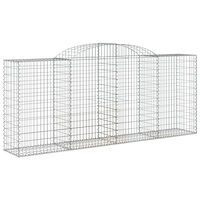 vidaXL Gabioner bågformade 20 st 300x50x120/140 cm galvaniserat järn