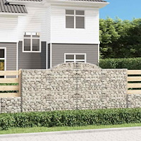 vidaXL Gabioner bågformade 13 st 300x50x140/160 cm galvaniserat järn