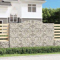 vidaXL Gabioner bågformade 2 st 300x50x180/200 cm galvaniserat järn