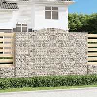 vidaXL Gabioner bågformade 5 st 300x50x200/220 cm galvaniserat järn