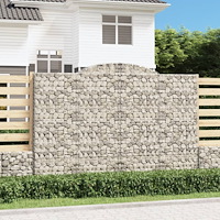 vidaXL Gabioner bågformade 4 st 300x50x200/220 cm galvaniserat järn