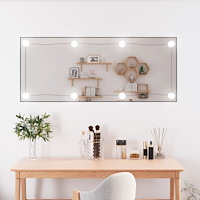 vidaXL Väggspegel med LED-belysning 40x100 cm glas rektangulär