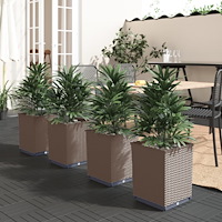 vidaXL Odlingslådor 4 st brun 30x30x37 cm polypropylen