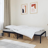 vidaXL Sängram metall svart 107x203 cm