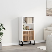 vidaXL Högskåp vit 60x35x125 cm konstruerat trä