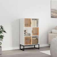 vidaXL Högskåp vit 70x35x125 cm konstruerat trä