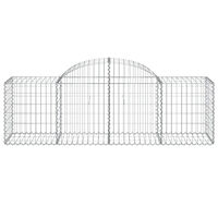 vidaXL Gabioner bågformade 15 st 200x50x60/80 cm galvaniserat järn