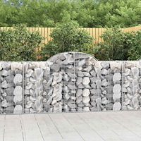 vidaXL Gabioner bågformade 18 st 200x50x100/120 cm galvaniserat järn