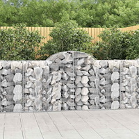 vidaXL Gabioner bågformade 4 st 200x50x100/120 cm galvaniserat järn