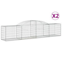 vidaXL Gabioner bågformade 2 st 300x50x60/80 cm galvaniserat järn