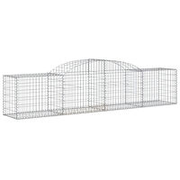 vidaXL Gabioner bågformade 2 st 300x50x60/80 cm galvaniserat järn