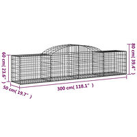 vidaXL Gabioner bågformade 2 st 300x50x60/80 cm galvaniserat järn