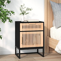 vidaXL Sängbord svart 40x30x55,5 cm konstruerat trä&järn