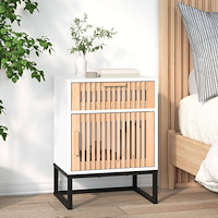 vidaXL Sängbord vit 40x30x55,5 cm konstruerat trä&järn