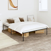 vidaXL Sängram metall svart 135x190 cm