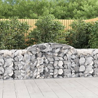 vidaXL Gabioner bågformade 25 st 300x50x80/100 cm galvaniserat järn