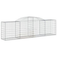 vidaXL Gabioner bågformade 2 st 300x50x80/100 cm galvaniserat järn