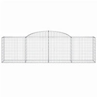 vidaXL Gabioner bågformade 2 st 300x50x80/100 cm galvaniserat järn