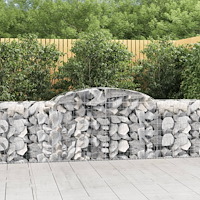 vidaXL Gabioner bågformade 7 st 300x50x80/100 cm galvaniserat järn