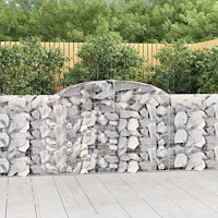 vidaXL Gabioner bågformade 12 st 300x30x100/120 cm galvaniserat järn