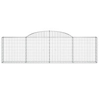 vidaXL Gabioner bågformade 15 st 300x30x80/100 cm galvaniserat järn