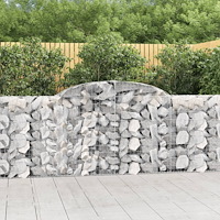 vidaXL Gabioner bågformade 13 st 300x30x100/120 cm galvaniserat järn