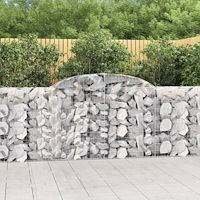 vidaXL Gabioner bågformade 10 st 300x30x100/120 cm galvaniserat järn